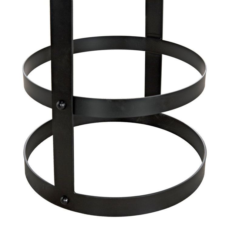 Black Metal 26" Counter Stool with Upholstered Seat