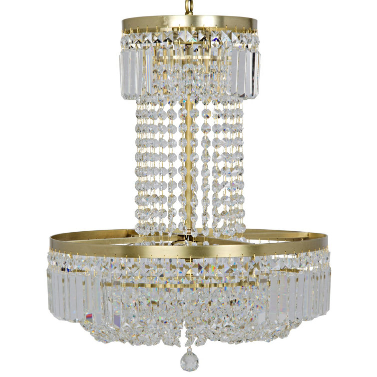 Antique Brass Elegance 8-Light Crystal Chandelier