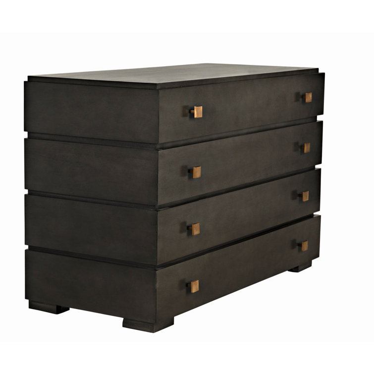 Hofman Solid Mahogany 4-Drawer Dresser in Rich Brown