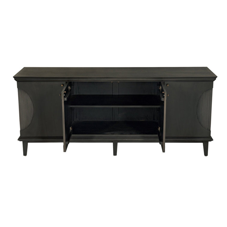 Dumont 74.5'' Black Mahogany Hand-Carved Sideboard