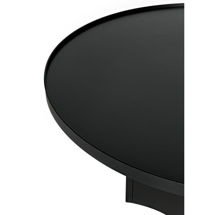 Noir Rome 47.5" Round Black Metal Coffee Table