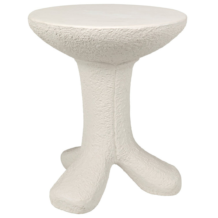 Luca Classic White Round Fiber Cement Side Table