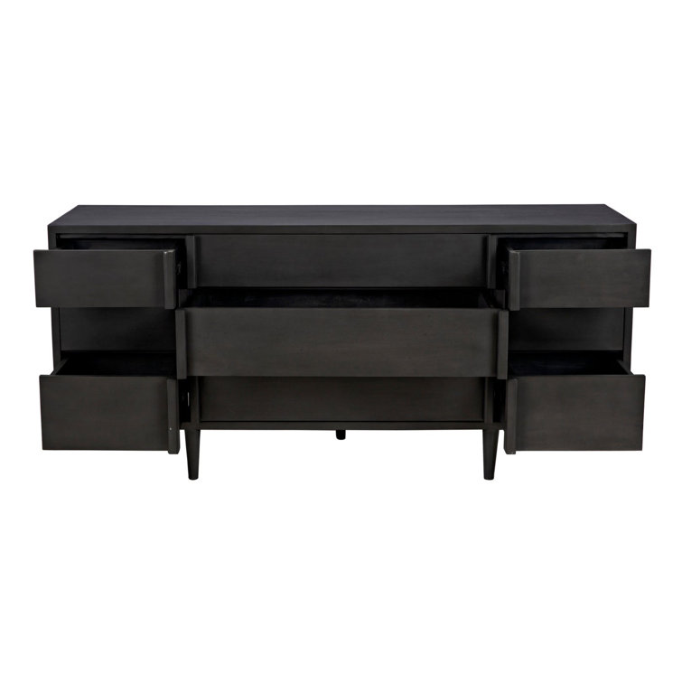 Noir Morten 9-Drawer Mahogany Dresser in Neutral Finish