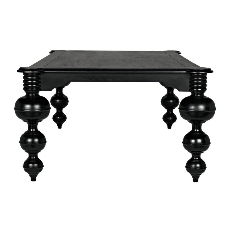 Claudio 54" Black Solid Wood Mid-Century Modern Dining Table