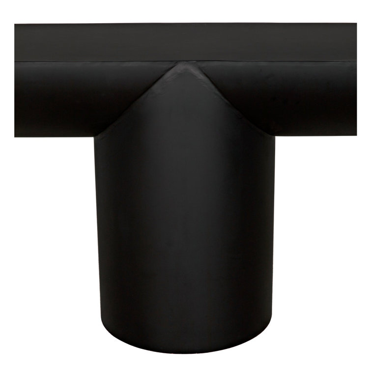 Noir Elegance 72'' Black Steel Rectangular Console Table