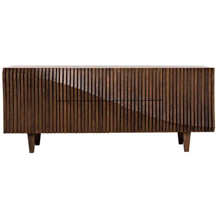 Jin-Ho Elegance 78'' Dark Walnut Solid Wood Sideboard