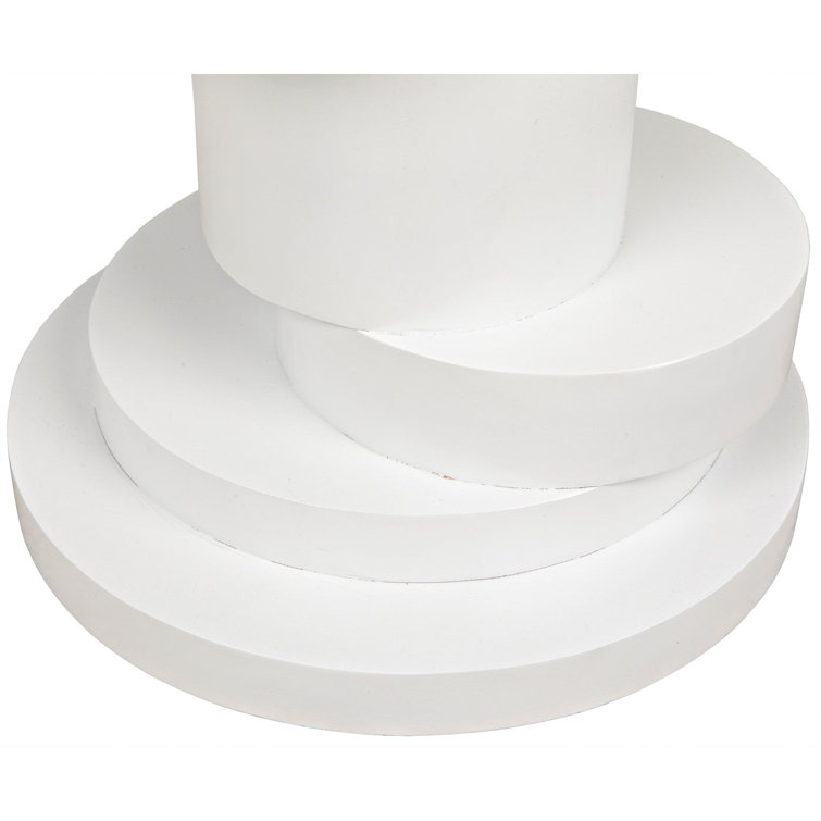 Hugo 28" Round White Mahogany End Table