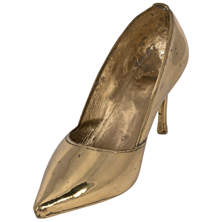 Noir Modern Brass Heel Statue 6" Decorative Sculpture