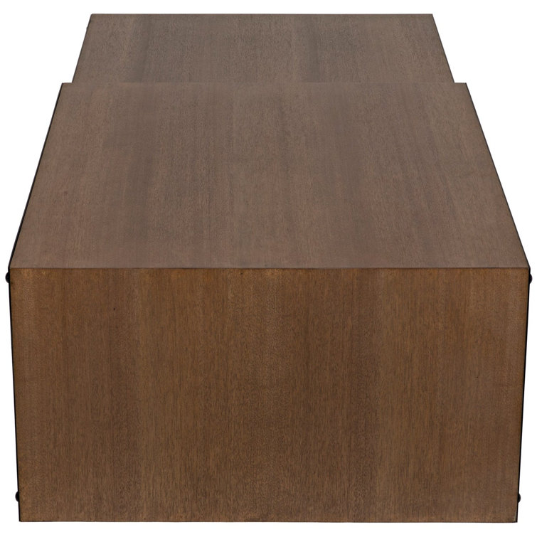 Nido Rectangular Dark Walnut and Matte Black Coffee Table