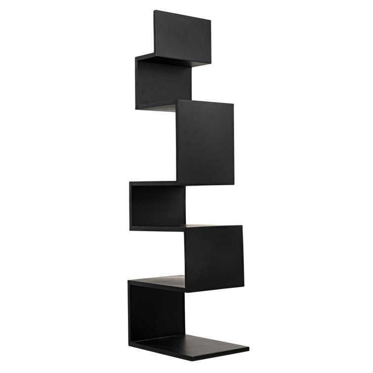 Laszlo Black Geometric Wood Bookcase