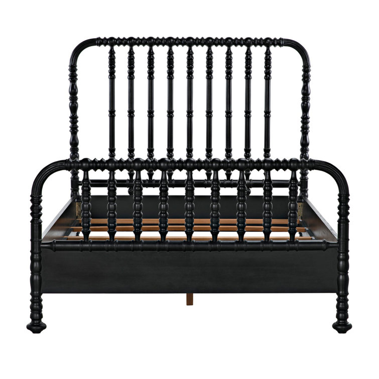Hand Rubbed Black Queen Mahogany Spindle Bed