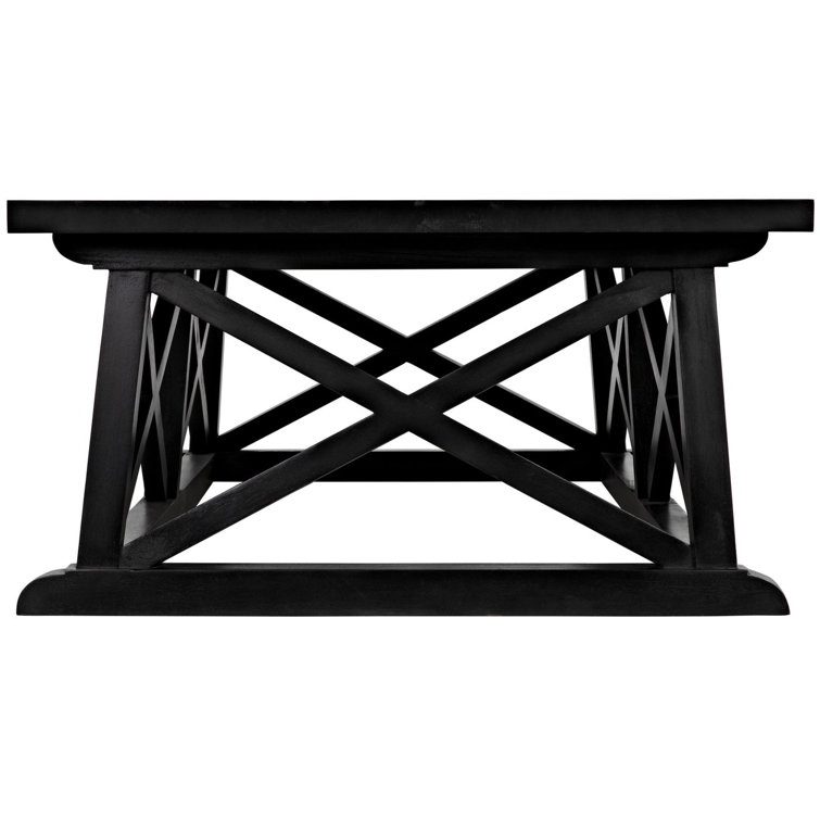 Sutton 60'' Rectangular Hand Rubbed Black Wood Coffee Table