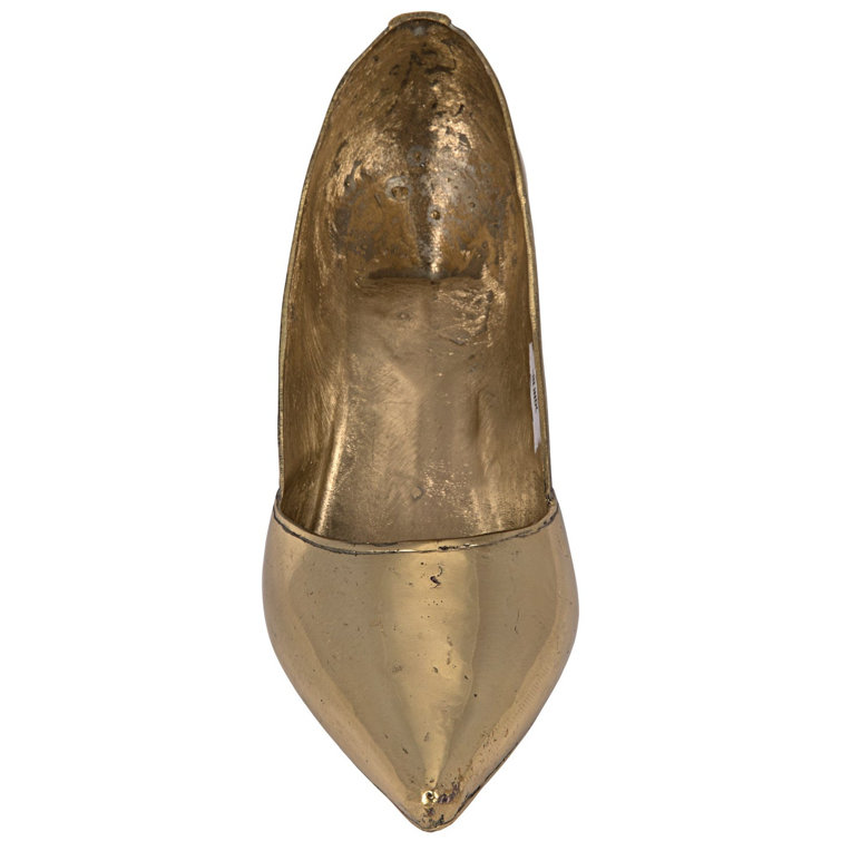Noir Modern Brass Heel Statue 6" Decorative Sculpture