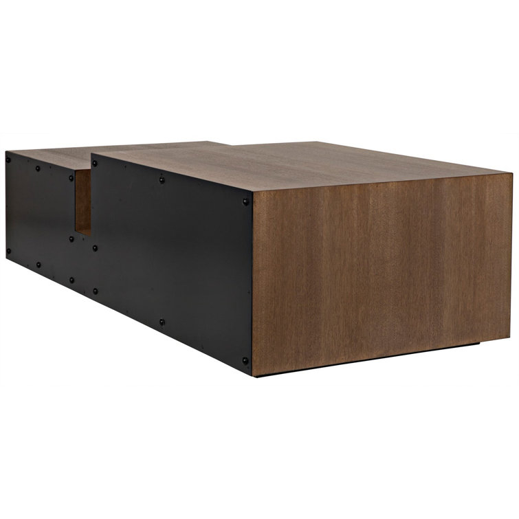 Nido Rectangular Dark Walnut and Matte Black Coffee Table