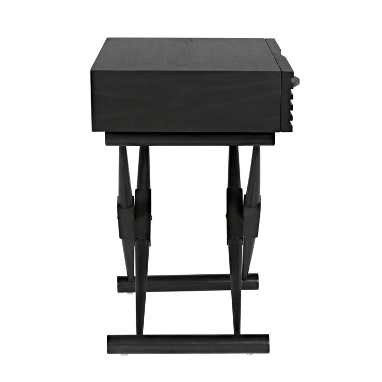 Zanta Pale Solid Wood Rectangular End Table with Storage