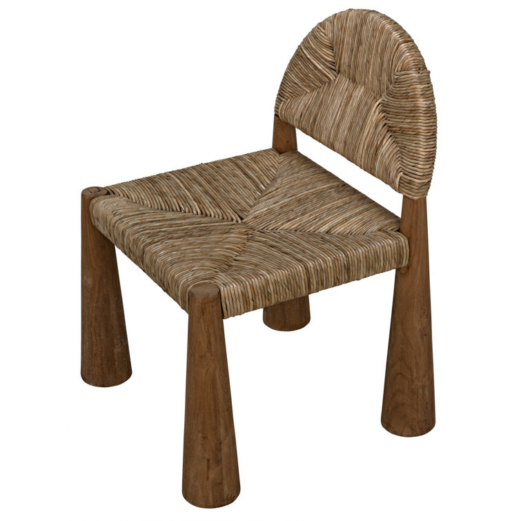 Teak and Seagrass Sculptural Accent Chair