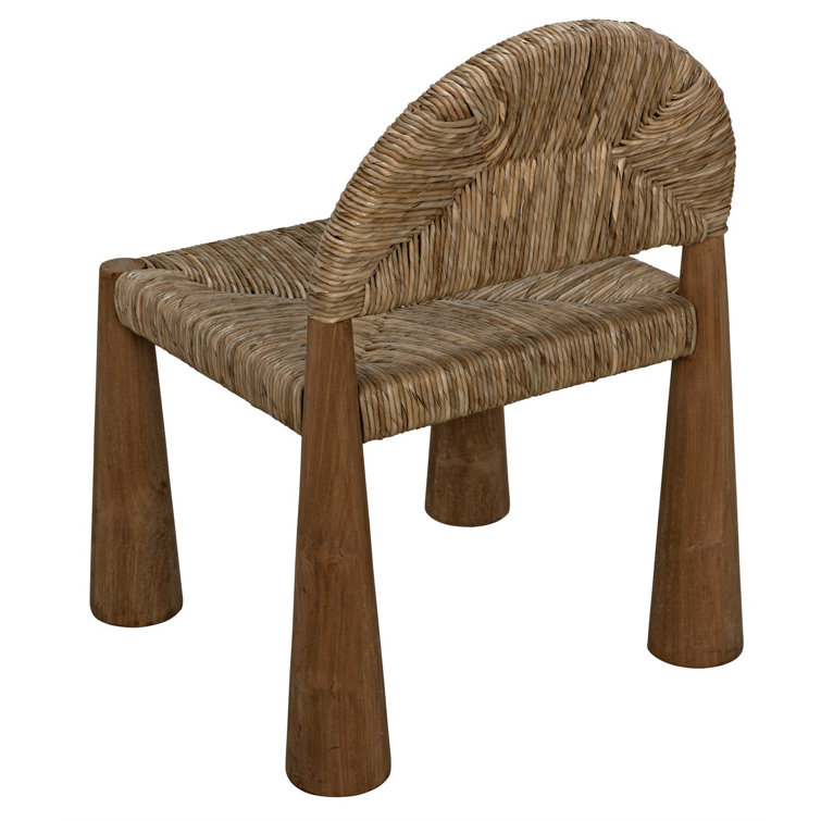 Teak and Seagrass Sculptural Accent Chair