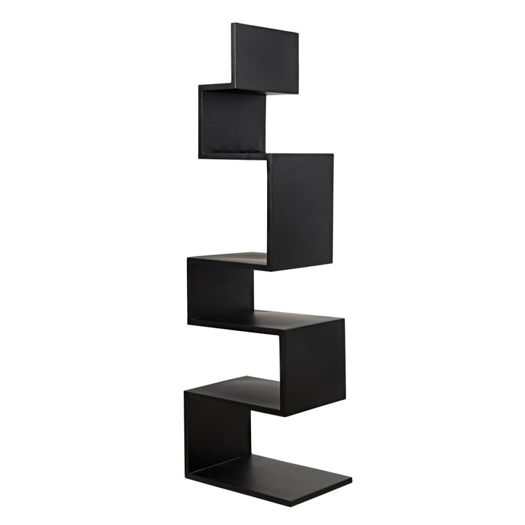 Laszlo Black Geometric Wood Bookcase