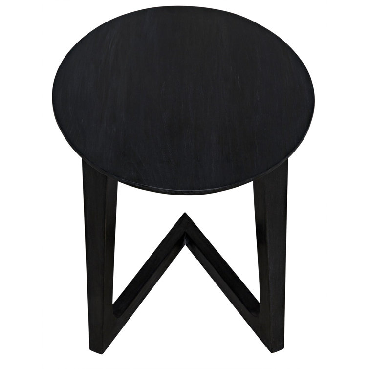 Cantilever Charcoal Black 17.5" Round Solid Wood End Table