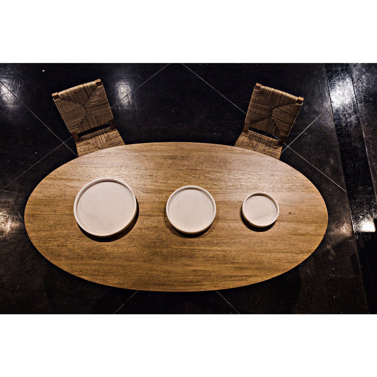 White Marble Round Tray with Simple Lines, 16"