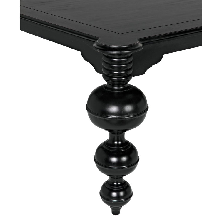Claudio 54" Black Solid Wood Mid-Century Modern Dining Table