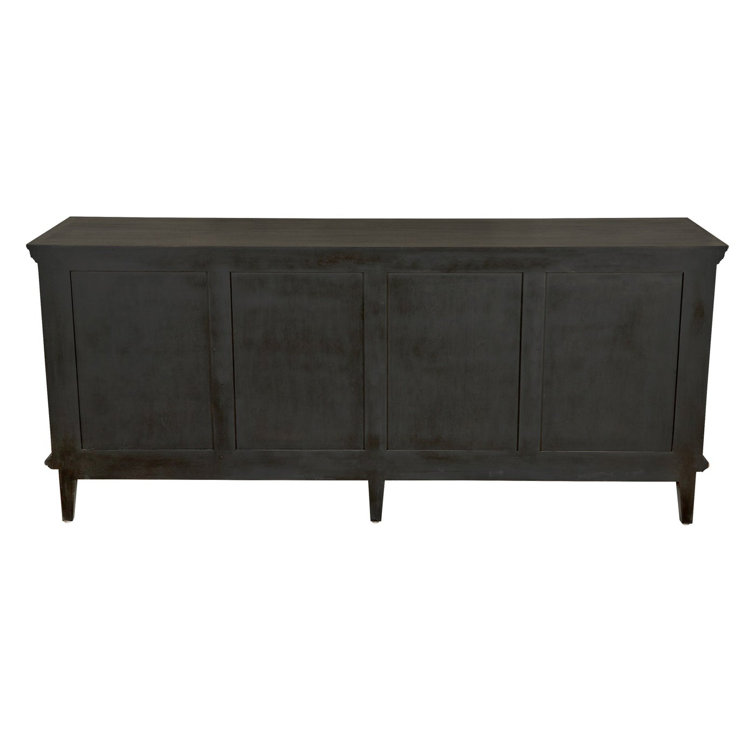Dumont 74.5'' Black Mahogany Hand-Carved Sideboard