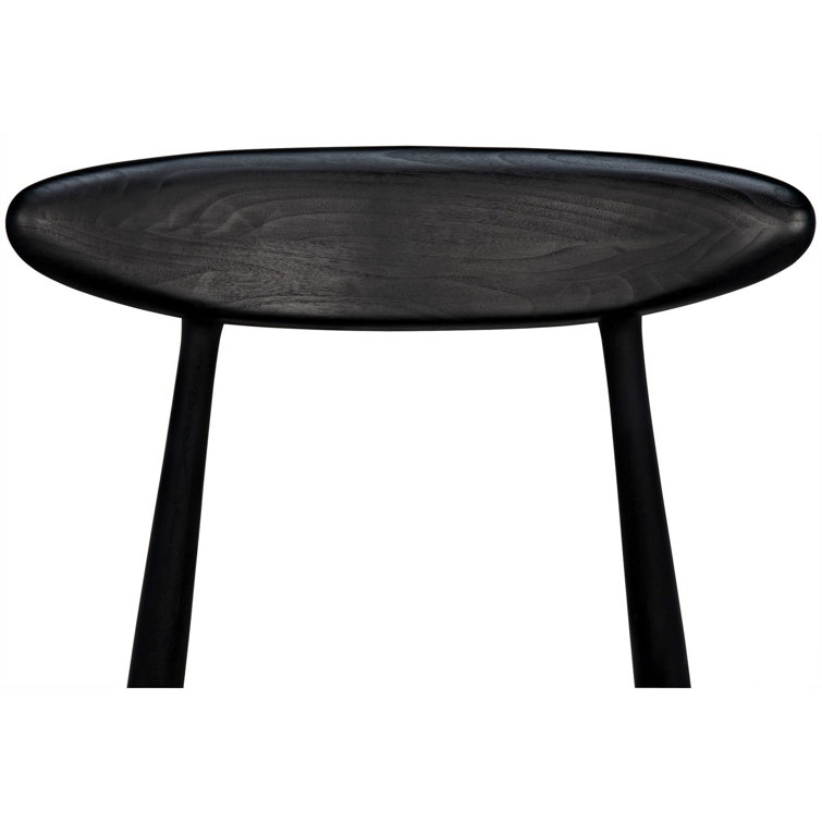 Charcoal Black Upholstered Solid Wood Side Chair