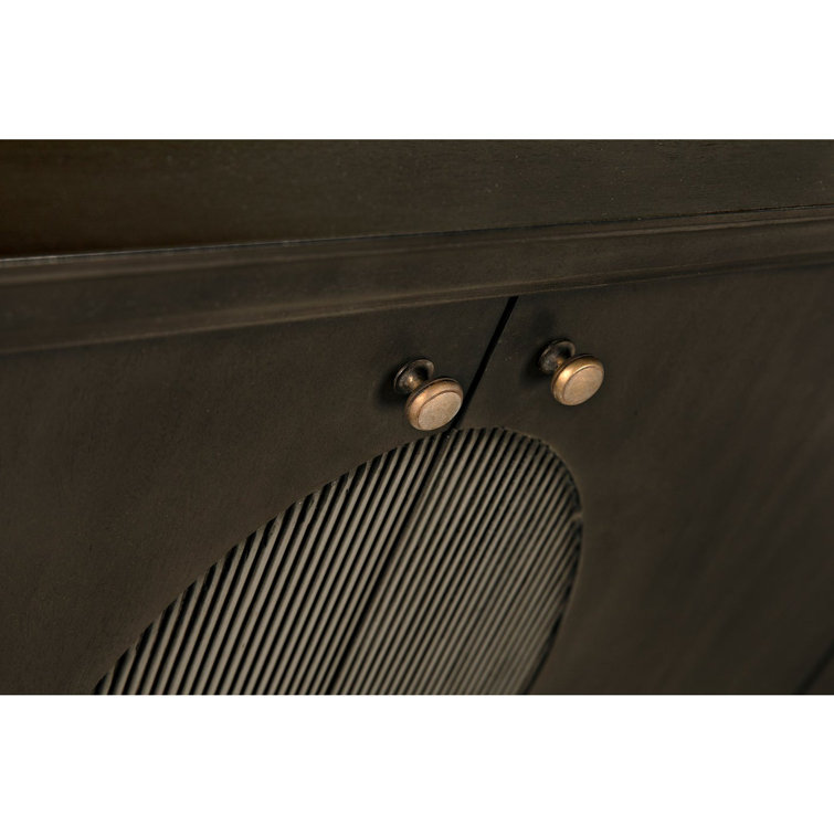 Dumont 74.5'' Black Mahogany Hand-Carved Sideboard