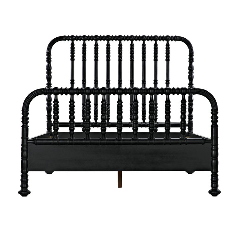 Hand Rubbed Black Queen Mahogany Spindle Bed