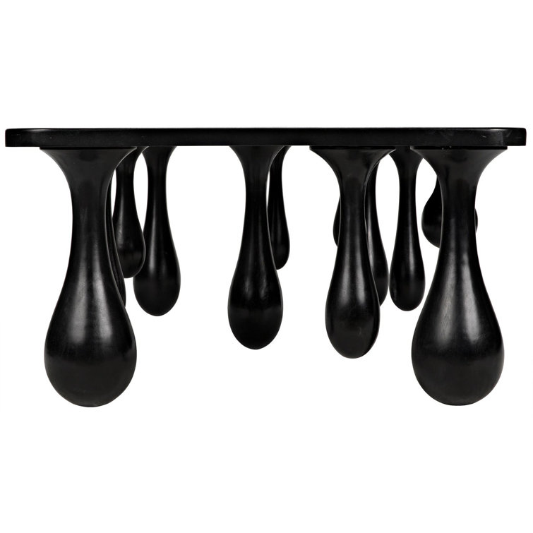 Noir Hand-Rubbed Black Drop Coffee Table, 33x64 in