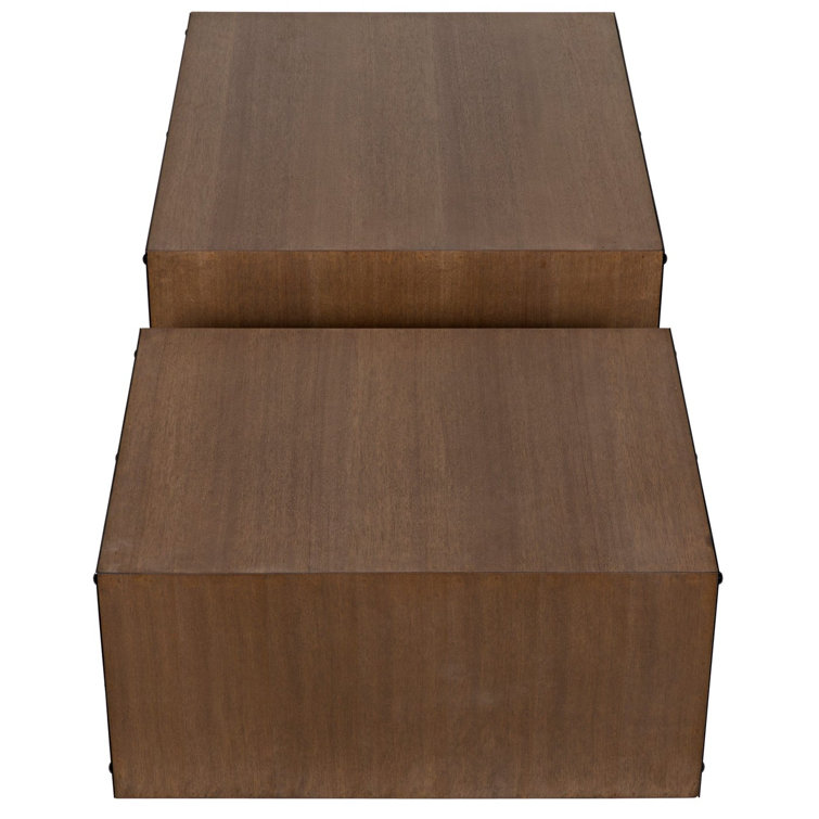 Nido Rectangular Dark Walnut and Matte Black Coffee Table