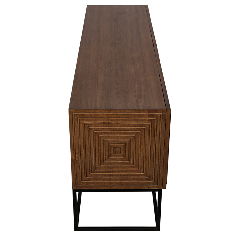 Lanon Elegance 80'' Dark Walnut Sideboard with Metal Accents