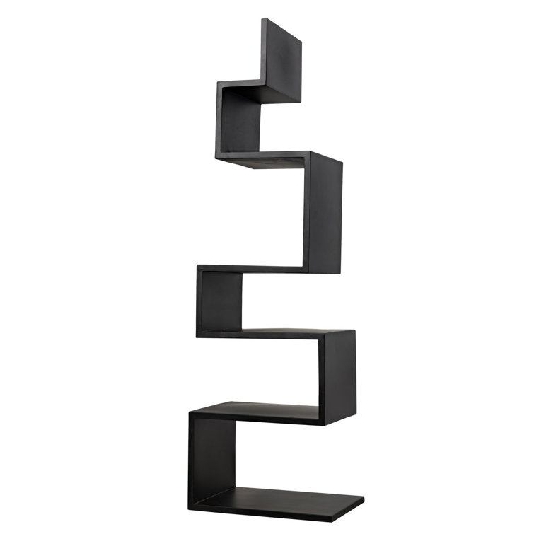 Laszlo Black Geometric Wood Bookcase