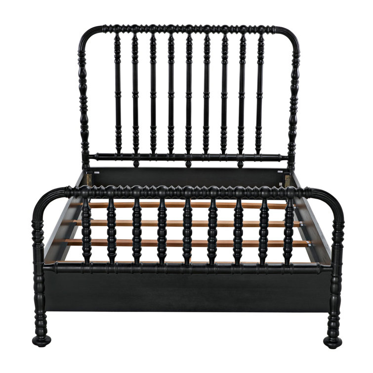Hand Rubbed Black Queen Mahogany Spindle Bed