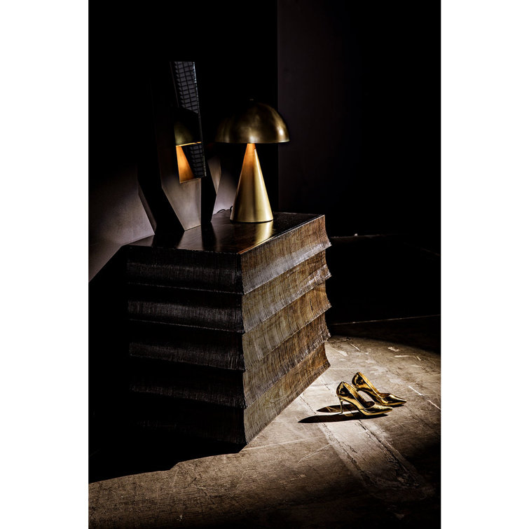 Noir Modern Brass Heel Statue 6" Decorative Sculpture