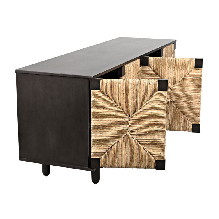 Brook 76.5" Pale Mahogany and Seagrass Sideboard
