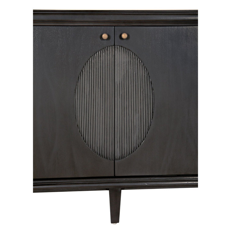 Dumont 74.5'' Black Mahogany Hand-Carved Sideboard