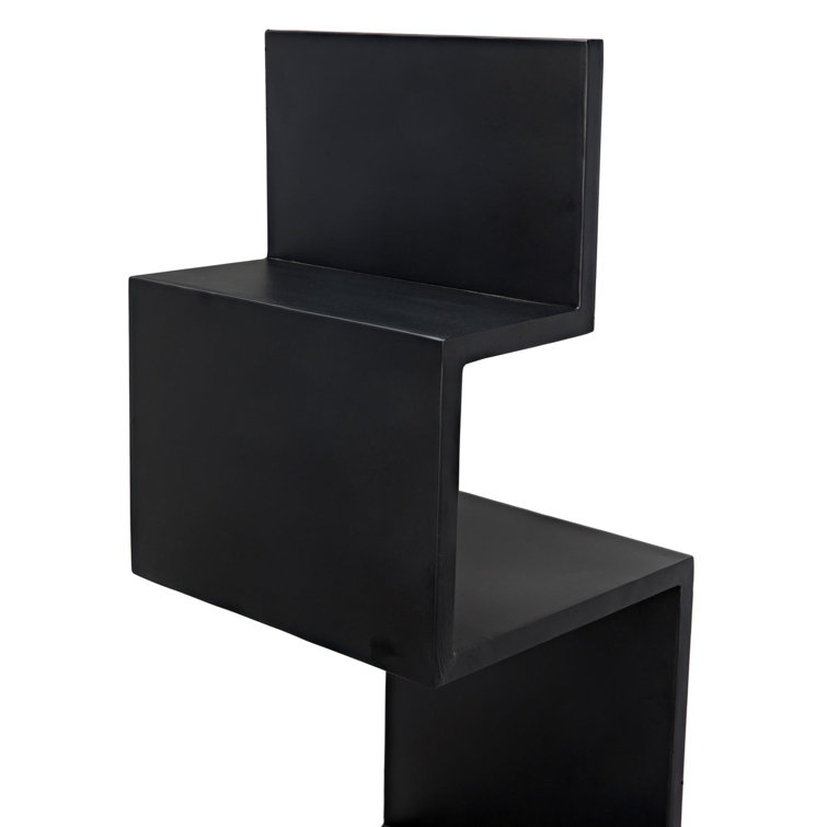Laszlo Black Geometric Wood Bookcase