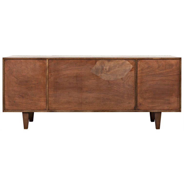 Jin-Ho Elegance 78'' Dark Walnut Solid Wood Sideboard