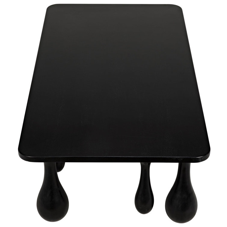 Noir Hand-Rubbed Black Drop Coffee Table, 33x64 in
