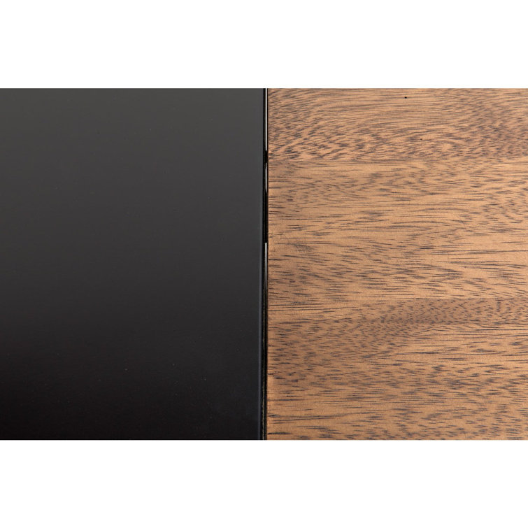 Noir Algeron 28" Black Walnut Writing Desk with Drawers