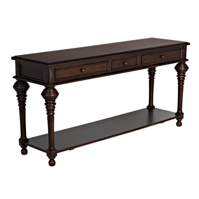 Colonial 72'' Distressed Brown Solid Wood Console Table