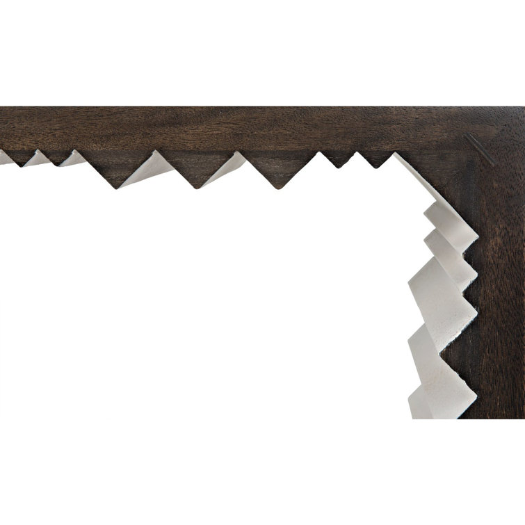 Nelson 60'' Ebony Walnut and White Carved Detail Console Table