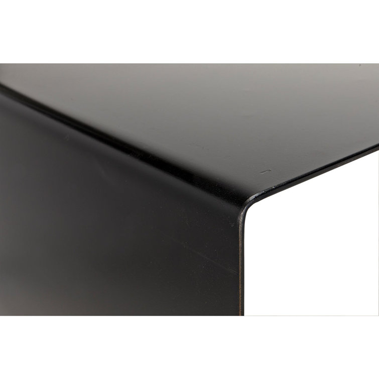 Noir Rustic Charm 60" Black Wood & Metal Writing Desk
