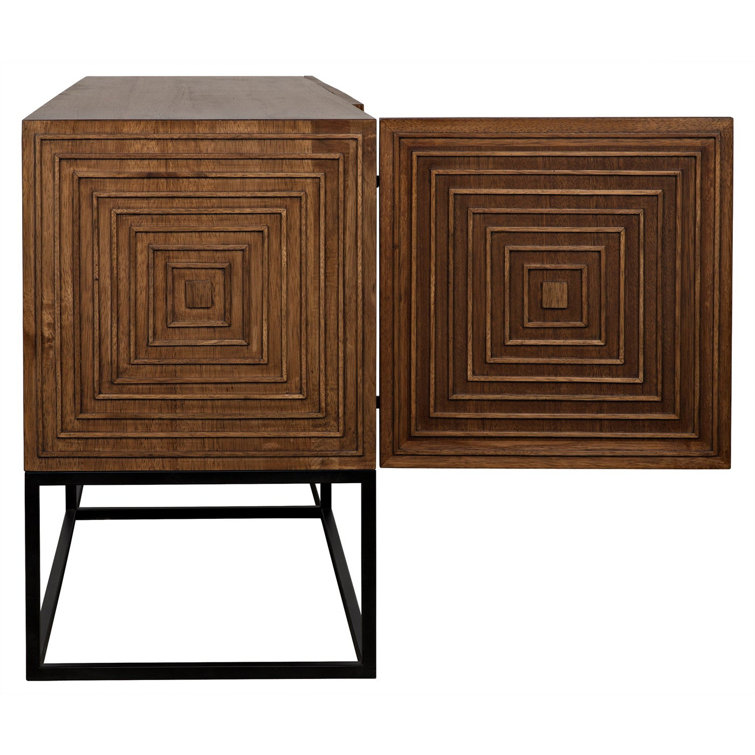 Lanon Elegance 80'' Dark Walnut Sideboard with Metal Accents