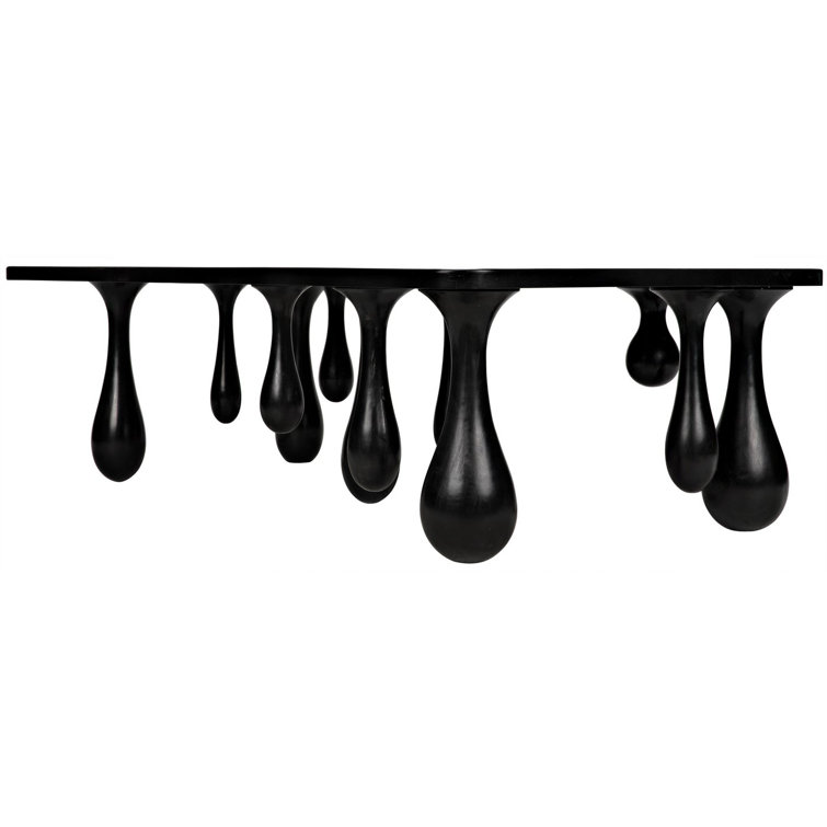 Noir Hand-Rubbed Black Drop Coffee Table, 33x64 in