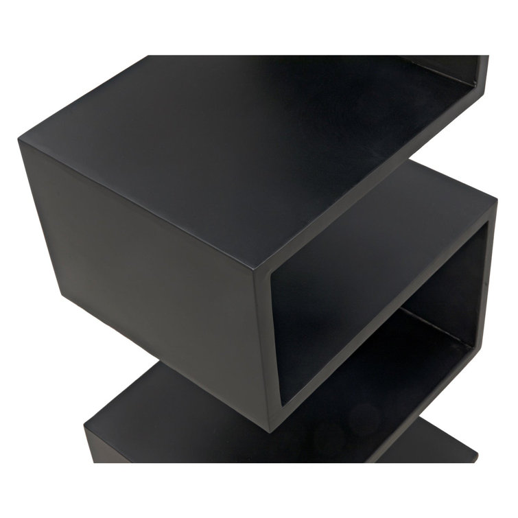 Laszlo Black Geometric Wood Bookcase