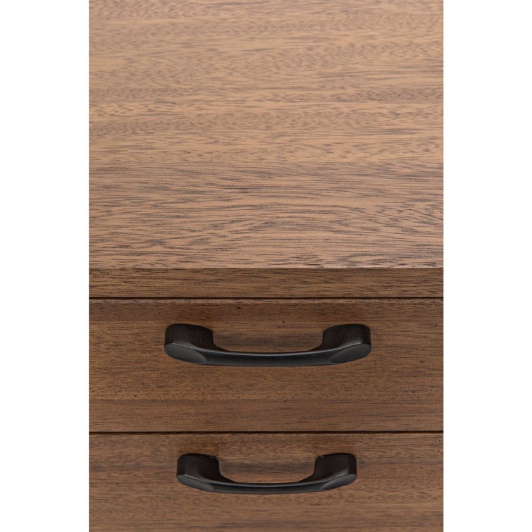 Noir Algeron 28" Black Walnut Writing Desk with Drawers