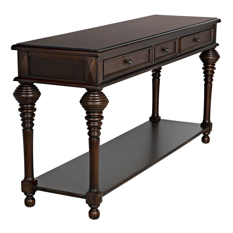 Colonial 72'' Distressed Brown Solid Wood Console Table