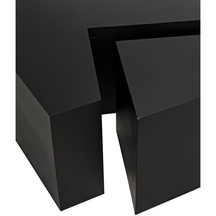 Noir Black Rectangular Metal Coffee Table